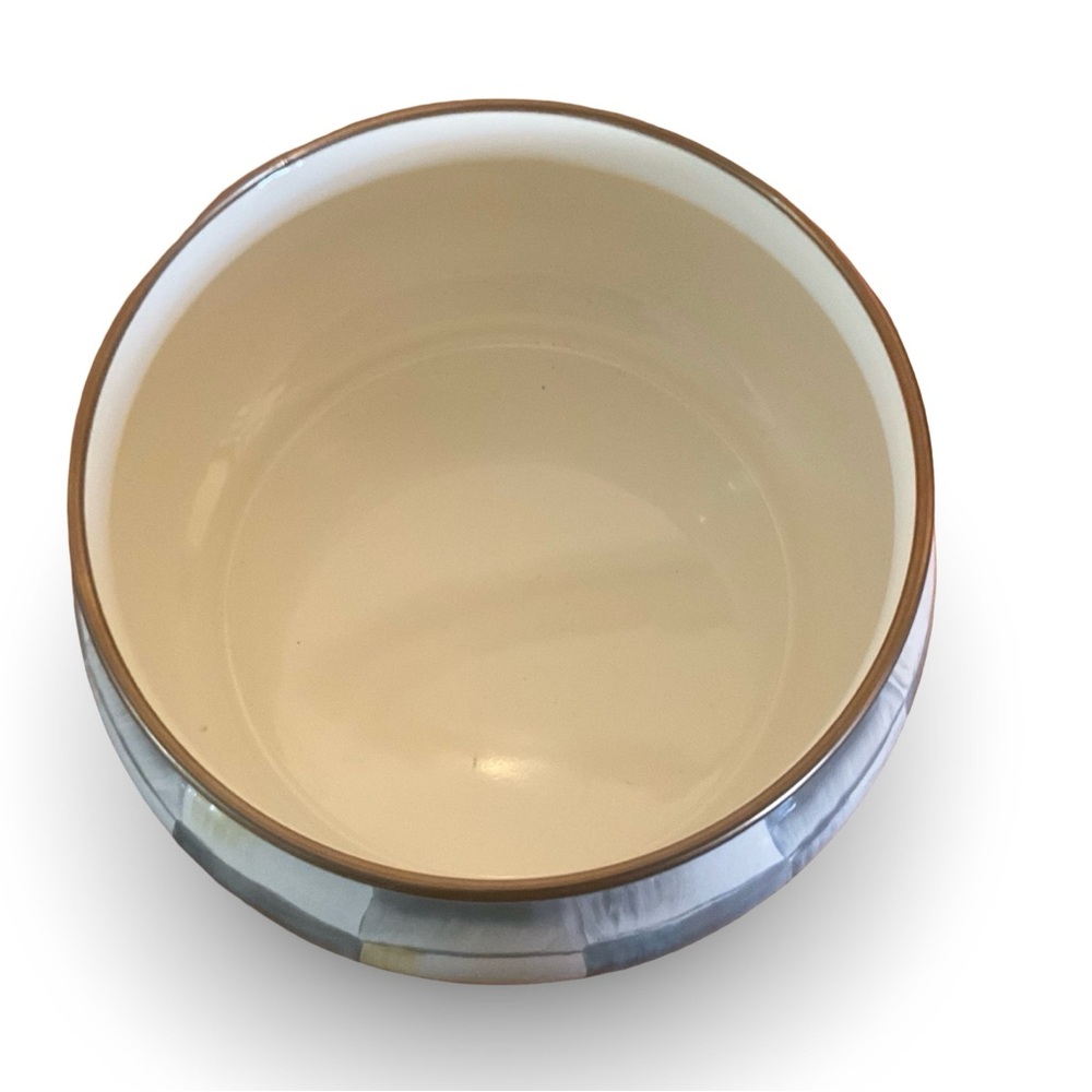 MacKenzie Childs Sterling Check Enamel Squashed Pot NEW - Picture 4 of 8